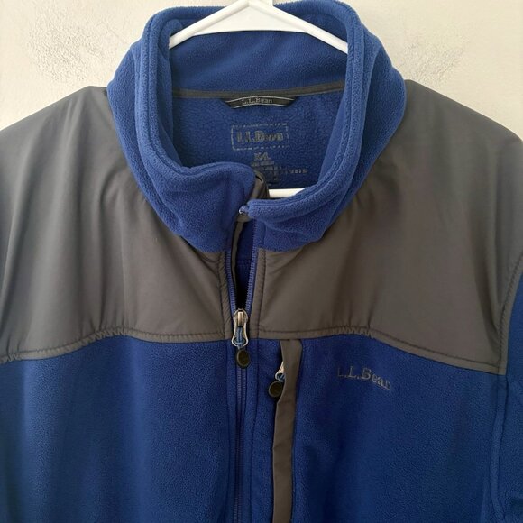 L.L. Bean Men’s XXL Fleece Polartec Jacket Blue Gray & Full Zip Warm Soft Cozy - Picture 3 of 10